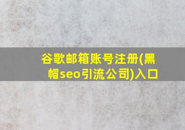 谷歌邮箱账号注册(黑帽seo引流公司)入口