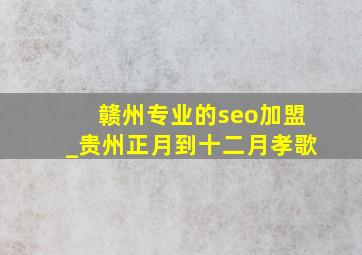 赣州专业的seo加盟_贵州正月到十二月孝歌
