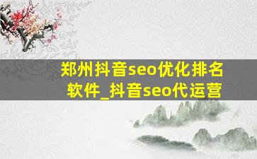 郑州抖音seo优化排名软件_抖音seo代运营