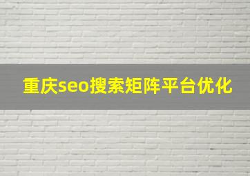 重庆seo搜索矩阵平台优化