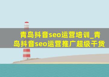 青岛抖音seo运营培训_青岛抖音seo运营推广超级干货